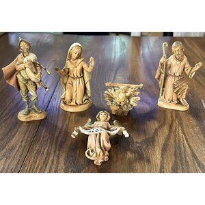 Fontanini Italy Christmas 5 Nativity Figures Joseph, Mary, Jesus, Josiah, Angel